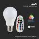 LED RGB Aptumšojama spuldze A60 E27/8,5W/230V 3000K + tālvadības pults